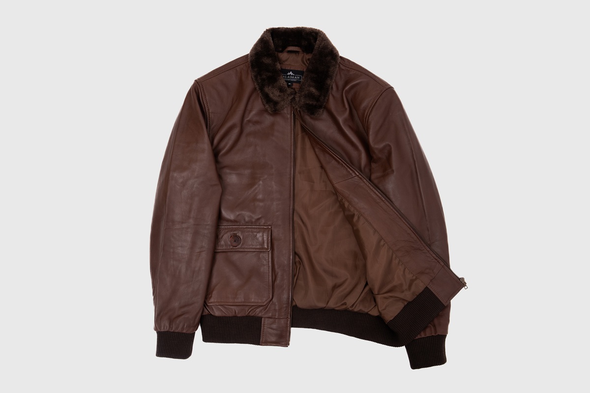 Douglas Oak Brown Leather Bomber Jacket